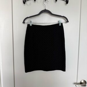 BCX Black Chevron-Texture Pencil Skirt
